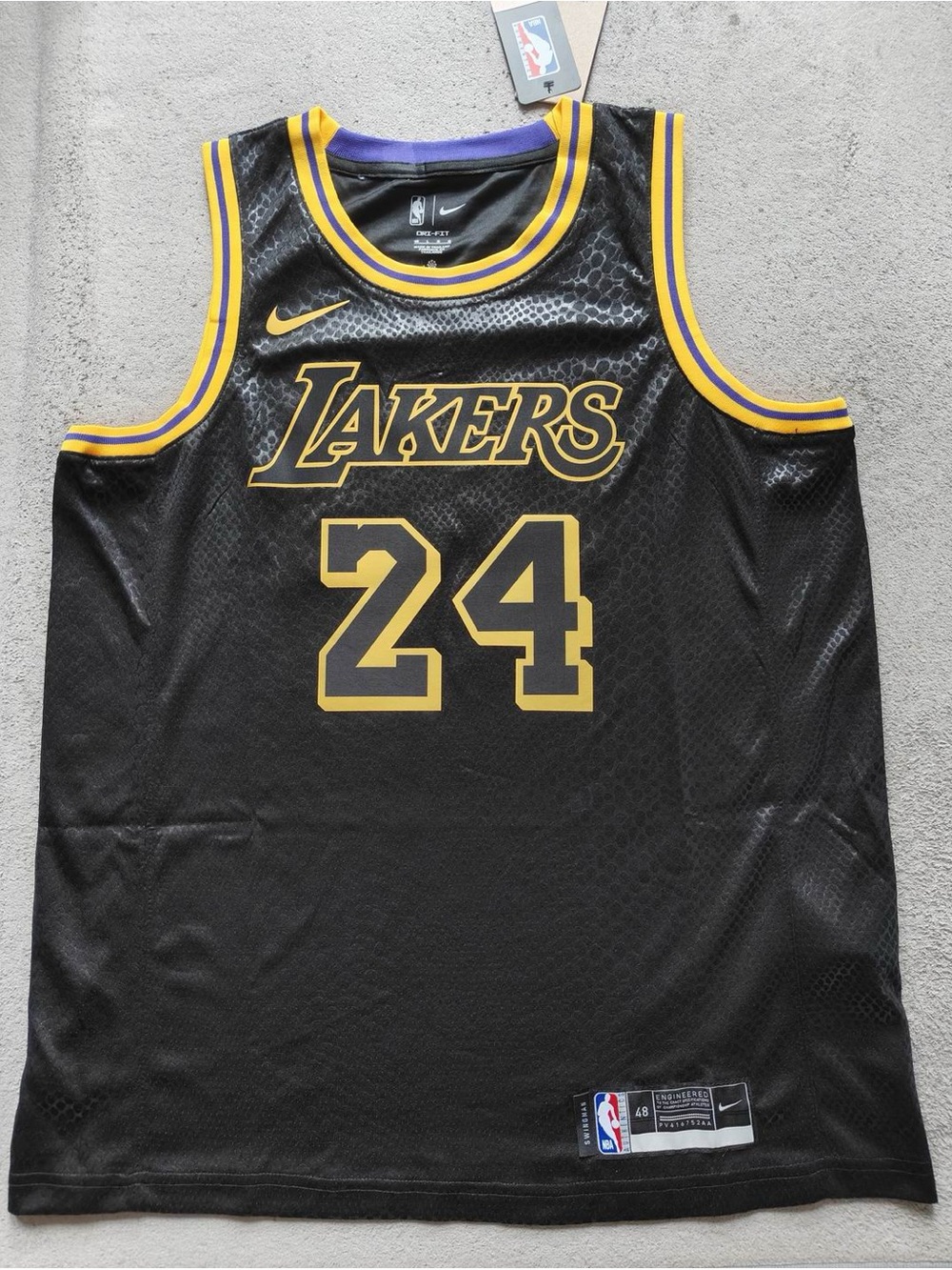 Kobe Bryant Black Mamba City Edition Nike Los Angeles Lakers Jersey Size Large